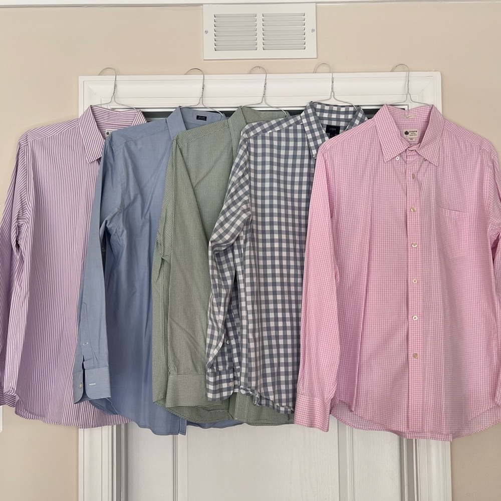 J Crew Pastel Colored Men’s Button Down Shirt Collection, size L